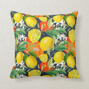 Summer ,citrus,boho ,bohemian,floral Mediterranean Cushion