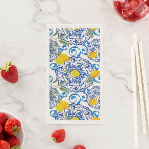 Summer ,citrus,boho ,bohemian,floral Mediterranean Napkin