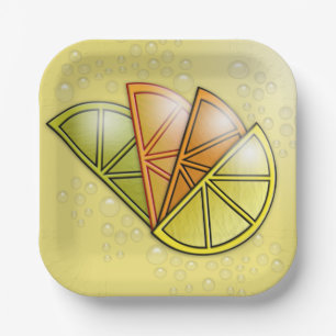 Summer Citrus Bubbling Delight Paper Plate