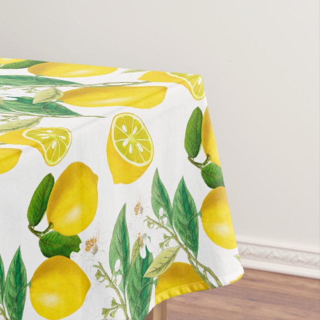 Summer, citrus ,floral Mediterranean style ,lemon  Tablecloth (In Situ)