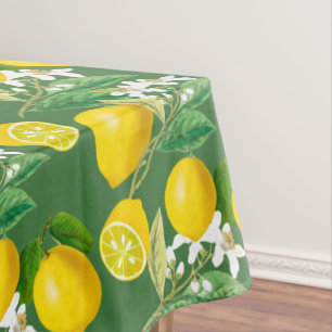 Summer, citrus ,floral Mediterranean style ,lemon  Tablecloth