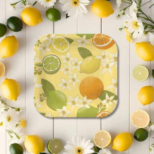 Summer Citrus Fruit Paper Plates (Creator Uploaded)