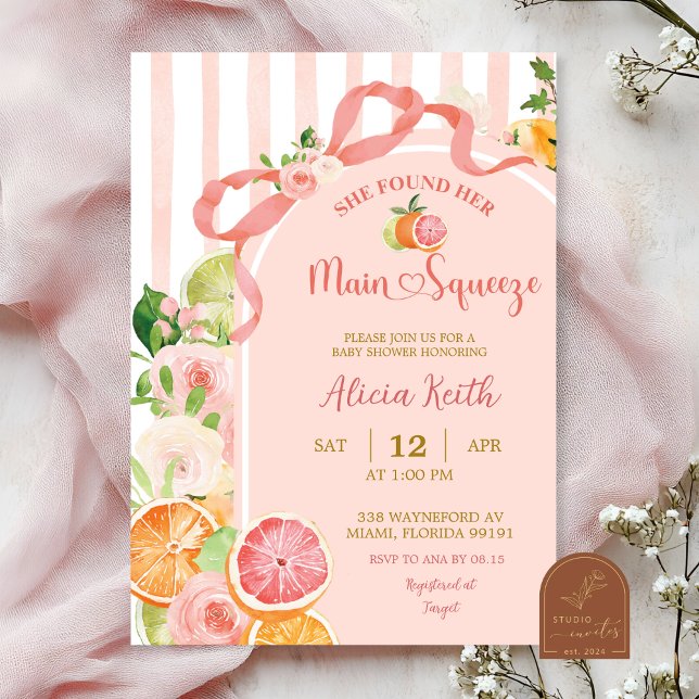 Summer Citrus Fruits Bridal Shower Invitation (Creator Uploaded)