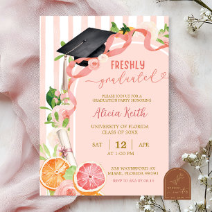 Summer Citrus Fruits Graduation Party Invitation