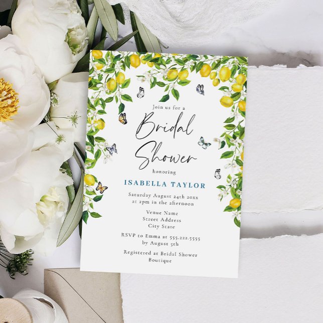 Summer Citrus Lemon Bridal Shower Invitation (Creator Uploaded)