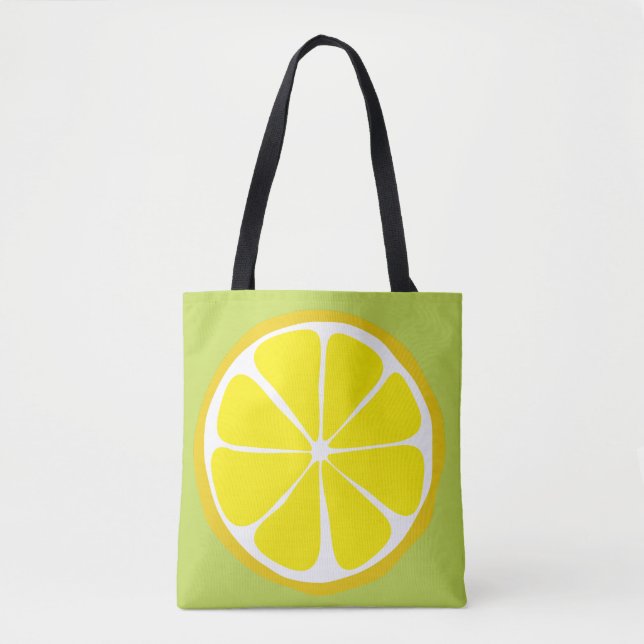 Summer Citrus Lemon on Lime Tote Bag (Front)
