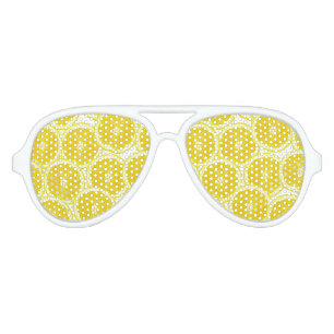 Summer Citrus Lemon Slices Aviator Sunglasses