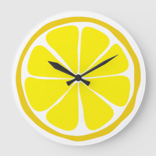 Summer Citrus Lemon Wall Clock