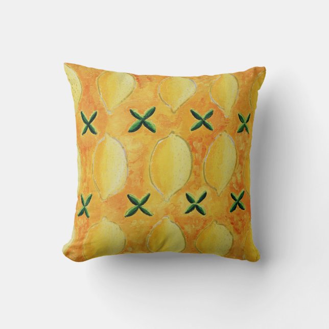 Summer Citrus Lemons Cushion (Front)