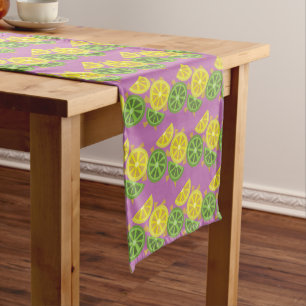 Summer Citrus Lilac Table Runner