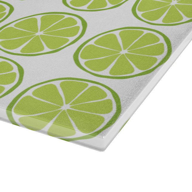 Summer Citrus Lime Glass Cutting Board (Corner)