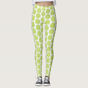 Summer Citrus Lime Leggings - Tile Print