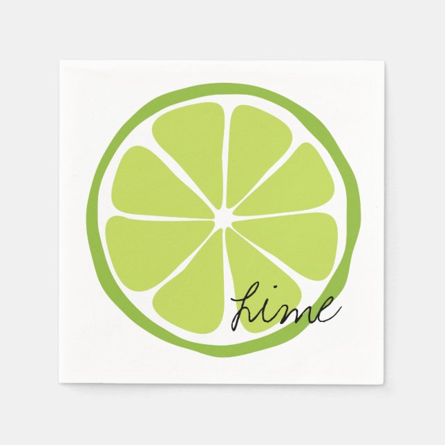 Summer Citrus Lime Paper Napkin (Front)