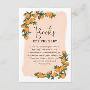 Summer Citrus Orange Greenery Books for Baby Enclosure Card