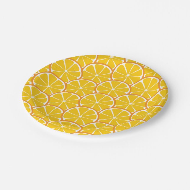 Summer Citrus Orange Slices Paper Plates (Angled)