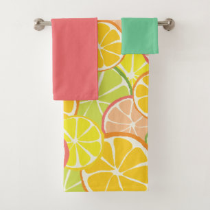Summer Citrus Slice Bath Towel Set
