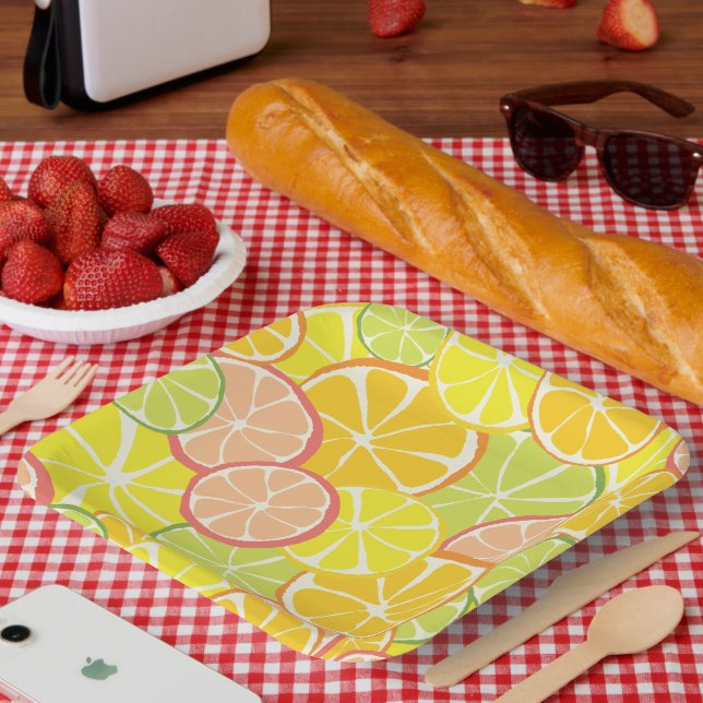 Summer Citrus Slice Paper Plate (Picnic)