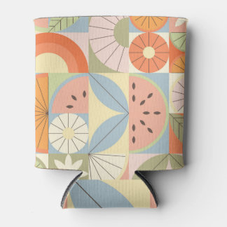 Summer Citrus Watermelon: Abstract Geometric Patte Can Cooler