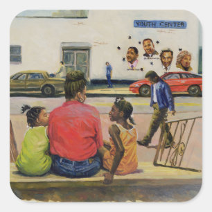 Summer City Stoop 2000 Square Sticker