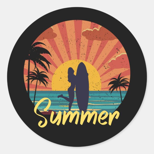 Summer Classic Round Sticker (Front)