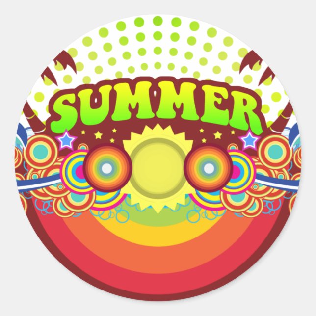 Summer Classic Round Sticker (Front)