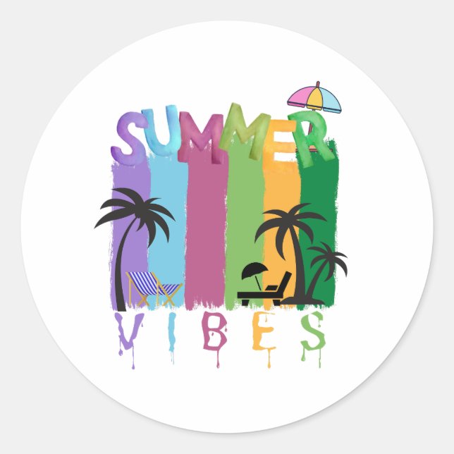 Summer Classic Round Sticker (Front)