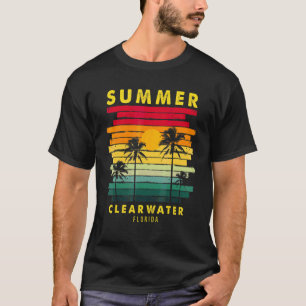 Summer Clearwater Florida Beach Sunset Retro T-Shirt