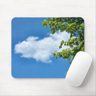 Summer Cloud Framed by Tree Foliage Mouse Pad