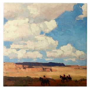 “Summer Cloud” Western Art by Edgar Payne Ceramic Tile