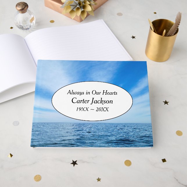 Summer Clouds In Sky for Memorial Service  Guest Book (Front Open)