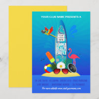 Summer Club Beach Party add logo invitation