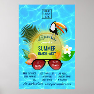 Summer Club/Corporate Beach Party advertisement Poster