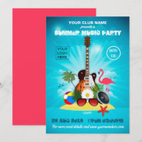Summer Club Music Party add logo invitation