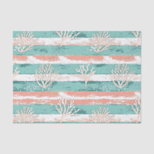 Summer Coastal Coral Pattern Tissue Paper