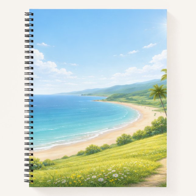 Summer Coastal Landscape Spiral Notebook (Front)