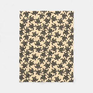Summer coastal style repeating turtle pattern fleece blanket