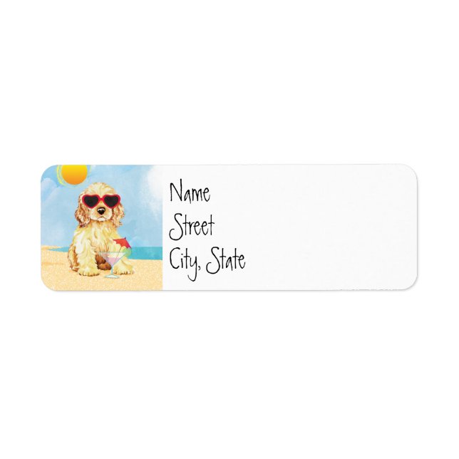 Summer Cocker Spaniel Return Address Label (Front)