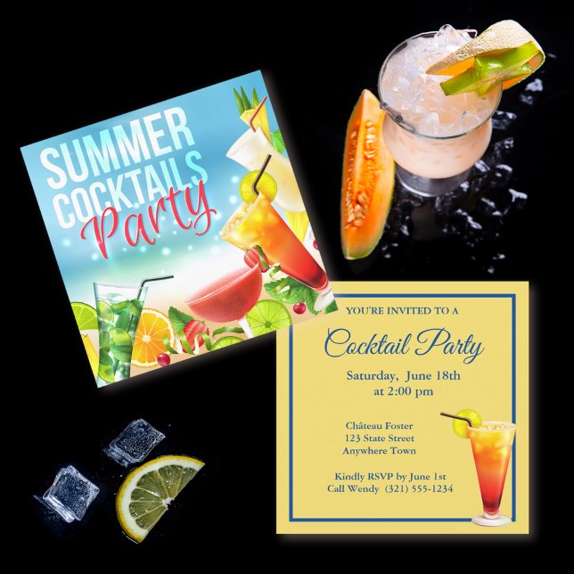 Summer Cocktail Mixer Party Invitation (Creator Uploaded)