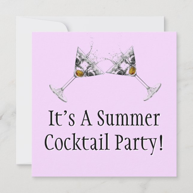 Summer Cocktail Party Custom Invitation (Square) (Front)