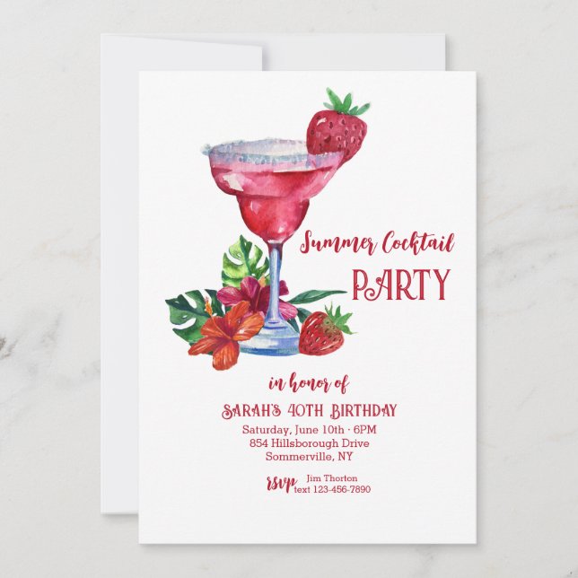 Summer Cocktail Party Invitation (Front)