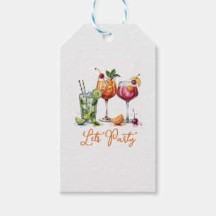 Summer Cocktail Party with Colourful Drinks Gift Tags