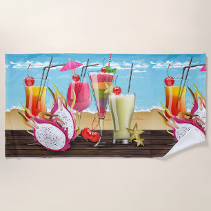 Summer Cocktails Beach Towel