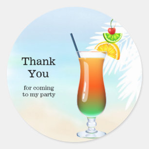 Summer Cocktails Classic Round Sticker