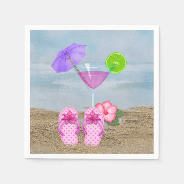 summer cocktails in sand napkin (Front)