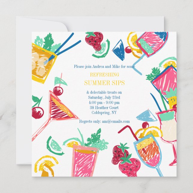 Summer Cocktails Invitation (Front)