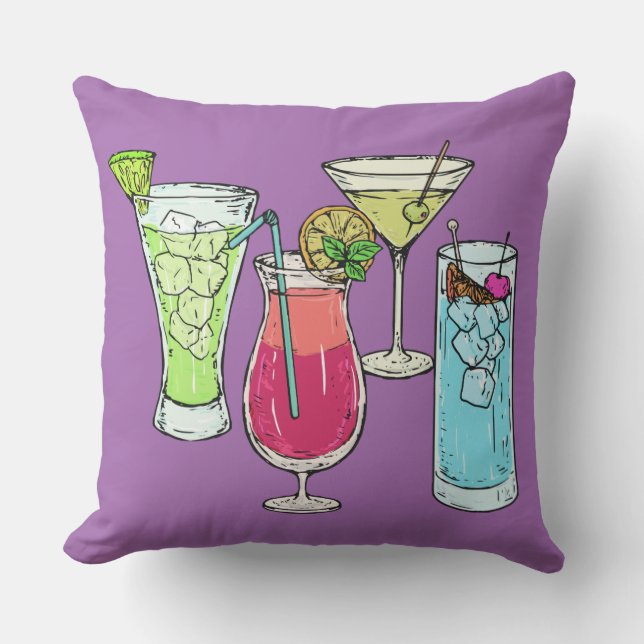 Summer Cocktails throw pillows (Front)