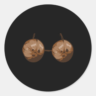 Summer Coconut Bra Halloween Costume Funny Outfit Classic Round Sticker