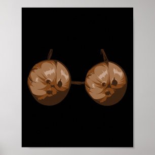 Summer Coconut Bra Halloween Costume Funny Outfit Poster