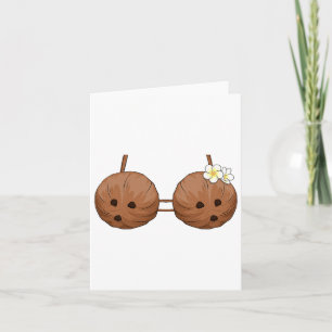 Summer Coconut Bra Halloween Costume Hawaii Aloha  Card