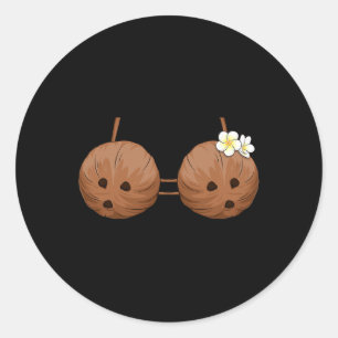 Summer Coconut Bra Halloween Costume Hawaii Aloha  Classic Round Sticker